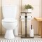 Industrial Free Standing Toilet Paper Rack with 2 Wooden Shelves Rustic Bathroom Organizer, Farmhouse Decor, Easy Assembly, Space-Saving Design